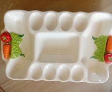 Vintage Ceramic Deviled Egg Tray