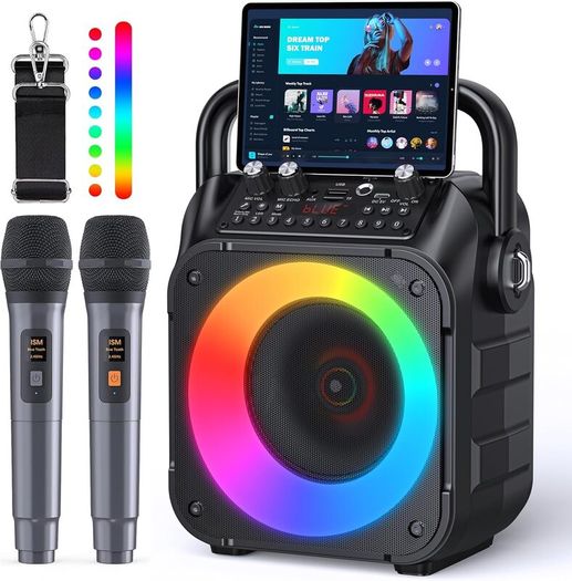Karaoke Machine + 2 Wireless Mics - Bluetooth - New Sealed