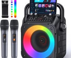 Karaoke Machine + 2 Wireless Mics - Bluetooth - New Sealed