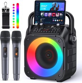 Karaoke Machine + 2 Wireless Mics - Bluetooth - New Sealed
