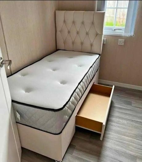 New Stylish single ,Double 4ft, 4ft6, King 5ft And 6ft Superking Sizes Divan Beds Instock. Drawers And Optional Tufted Mattresses Available. Free Delivery