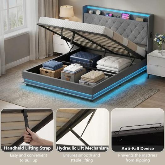 King Bed Frame with Headboard