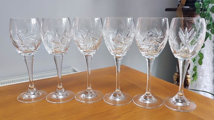 Vintage Bohemia Crystal Wine Glasses
