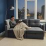 Grey Velvet Brand New Corner Sofa Bed with Storage - Free Delivery Ireland Image 6