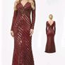 beautiful dress sequins burgundy evening maxi long sleeve prom dress  New sequins dress  Elegant  Maxi dress Long sleeve  For evening, Prom, Party wear Image 2