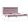 Bed Frame with LED Pink Fabric 135x190 cm Image 9