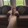 Traditional Fabric Living Room Suite. 3-Seater Sofa, Footstool & 2 Armchairs Image 2