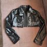 Black  Rockstar faux leather cropped jacket, size S Image 2