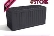 270L Outdoor Garden Storage Box Garden Furniture - Graphite Grey (FREE SHIPPING)