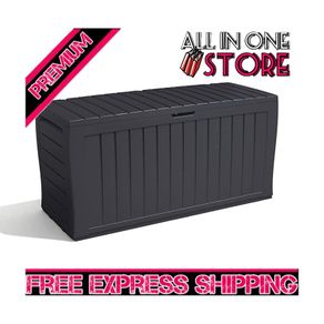 270L Outdoor Garden Storage Box Garden Furniture - Graphite Grey (FREE SHIPPING)