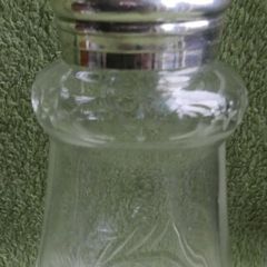 Vintage Shaker Silver Plated Cut Crystal Thumbprint Etched Very Pretty