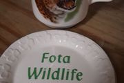 Vintage Fota Wildlife Park (mug / Plate ) By  Carrigdhoun  Pottery Co-op Of Cork