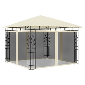 Gazebo with Mosquito Net 3x3x2.73 m Cream 180 g/m/2