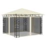 Gazebo with Mosquito Net and String Lights 3x3x2.73 m Cream 180 g/m Sq Image 2