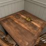 Antique Victorian Drop Leaf kitchen table with scrubbed top and dark wood legs Farmhouse Pine Image 2