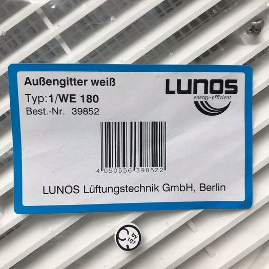 Lunos ventilation cover 1/WE 180