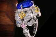 Vintage Style Blue Stone Statement Silver Ring