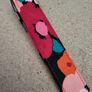 Hamdmade wrist belt keyring, fabric keychain, black and red flowers New Image 6