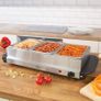 Buffet Servers /Plate  Warmers Quest Model BN R 16520 Euro Prices With Three Lidded  Serving Trays 1.2 Litre See The Food Through The  Plastic Lids  200 Watts  Beside Two Cash Machines SAFER Card Shopping. Image 5