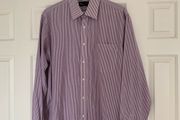 M&amp;S Tailoring Purple &amp; White Stripe Long Sleeve Shirt