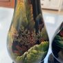 Pair of vintage  black  Chinese lacquerware vases Image 4