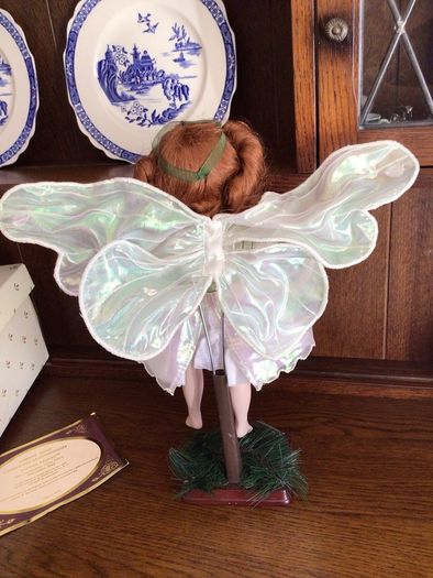 Collectible China Alberon Christmas Fairy Doll with stand in box