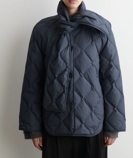 COS jacket down filled quilted with scarf detail New