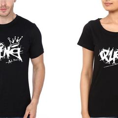King Queen Couple Tees Tops T-shirts Great Gift Present For Valentines Day Idea Set