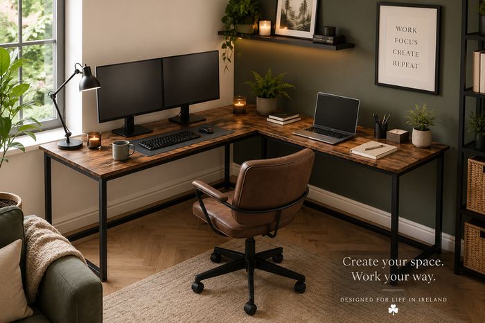 L-Shaped Home Office Desk 140 x 140 cm Corner Computer Desk