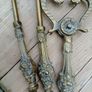 Brass, companion set, Fireside set, solid brass Image 10