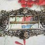 Antique Victorian Rococo Art Nouveau Belt Buckle Brooch Pin Brass Color 9cm x 5cm Image 2
