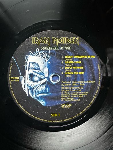 Iron Maiden. Somewhere in Time in nm condition