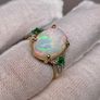 Gold Rind with Opal, Emerald and Moissanite Image 10