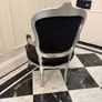 Elegant French Provincial Style Accent Armchair Silver Gilt and Black Image 2