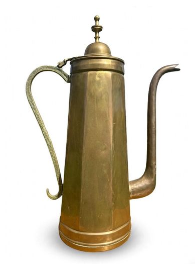 Antique Art Nouveau German Brass Coffee Pot  Kallmeyer & Harjes 55cm high