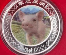 2007 Perth mint Year of the Pig 1oz silver coin 999 box+coa