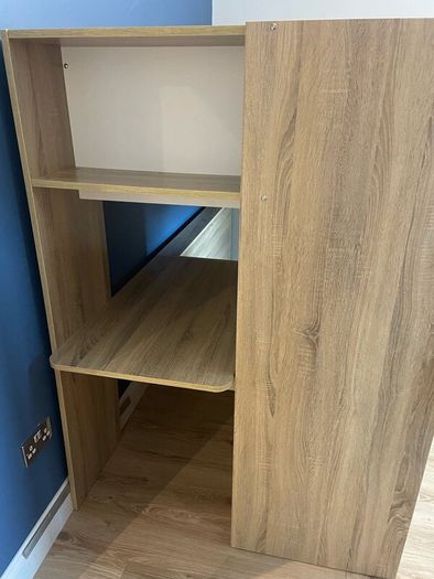 Bunk bed with desk and double cupboard