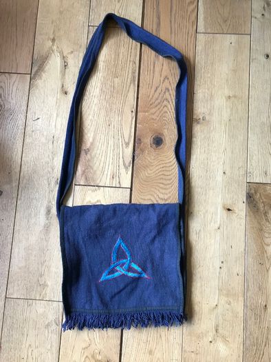 Blue Canvas Shoulder Bag