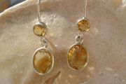 Citrine/Silver earrings,Gemstone earrings,Gift.November birthstonerrings,Drop earrings