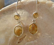 Citrine/Silver earrings,Gemstone earrings,Gift.November birthstonerrings,Drop earrings