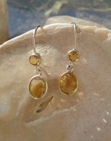 Citrine/Silver earrings,Gemstone earrings,Gift.November birthstonerrings,Drop earrings