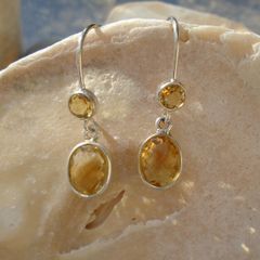 Citrine/Silver earrings,Gemstone earrings,Gift.November birthstonerrings,Drop earrings