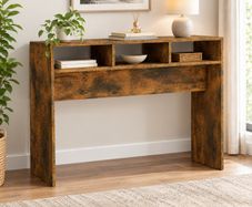 105cm Smoked Oak Console Table, Modern Engineered Wood Hallway Table for Living Room, Entryway & Hall