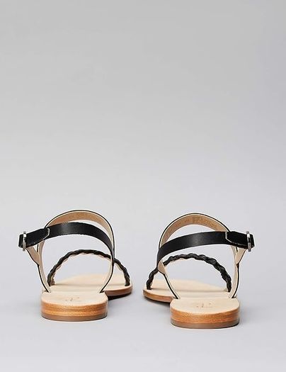 FIND Women's Sandal, Two-strap slingback leather sandals, peep-toe sandals, Size EU 36, UK 3