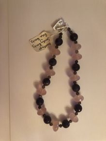 Amethyst, Smokey quartz, Rose quartz necklace