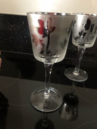 Silver Glass Christmas Candle Holder