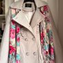 Spring Easter Beige Ruffle Coat, Double Breasted Coat Size 38 Never Used Image 2