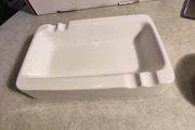 Rectangular white ceramic ashtray no stamp