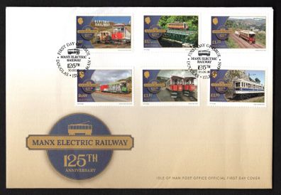 2018 Isle of Man 125th Anniversary of Manx Electric Railway Commemorative Stamps First Day Cover (FDC)