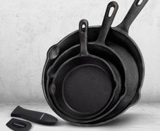 Pre-Seasoned Cast Iron Skillets (set of 3)